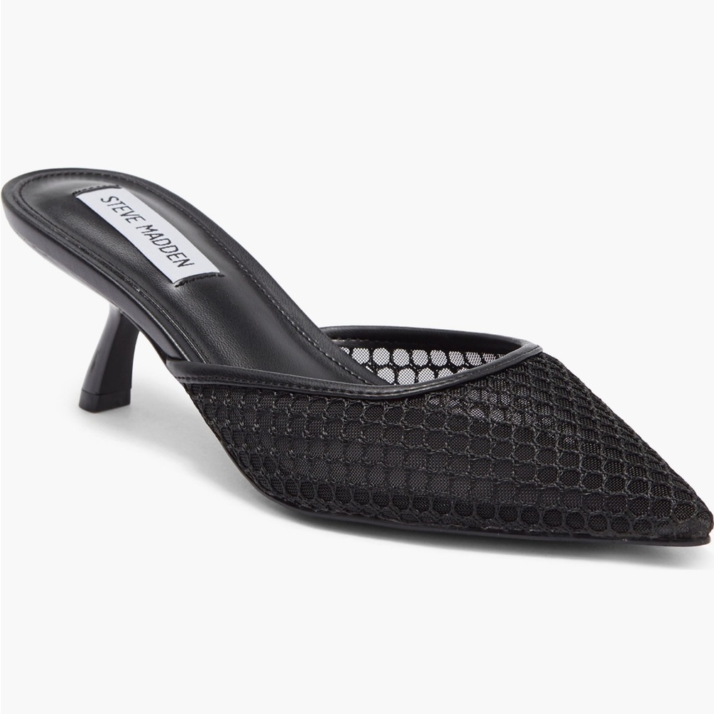 Steve Madden Black Mesh Pointed Heels